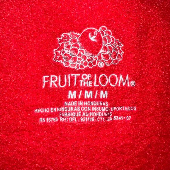 Fruit of the Loom Unisex Sweatshirt Basic Solid Red Pullover Long Sleeves Medium - Picture 5 of 5